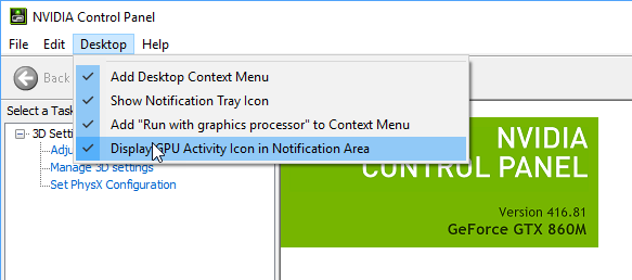 Nvidia Not Showing Up In System Tray